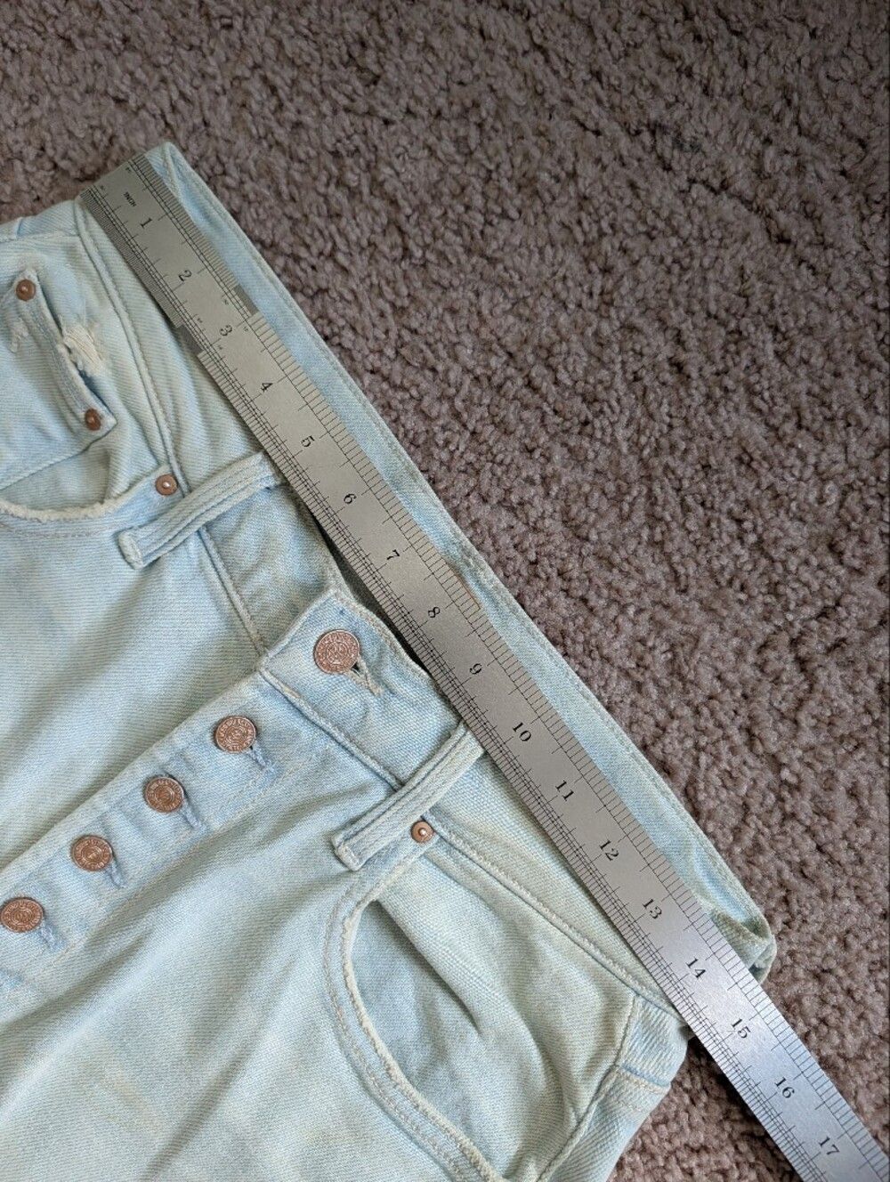 MOTHER Women Pina Colada Paradise Light Blue The Pixie Tomcat Ankle Jean Size 26 - Picture 11 of 16